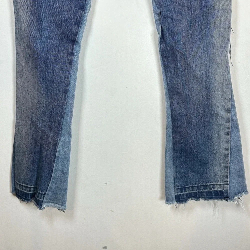 MNML 118 Work Flare Denim Mens Size 32x34 Distressed Patch Jeans 100% Cotton
